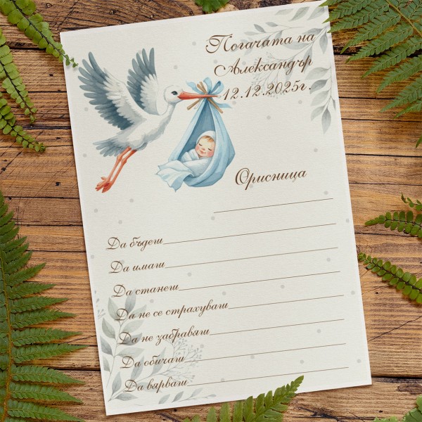 Карти за наричане на бебе 15/21см. 13